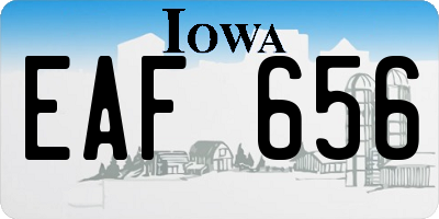 IA license plate EAF656