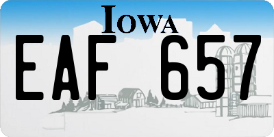 IA license plate EAF657