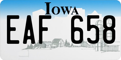 IA license plate EAF658