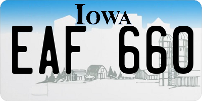 IA license plate EAF660