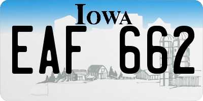 IA license plate EAF662