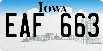 IA license plate EAF663