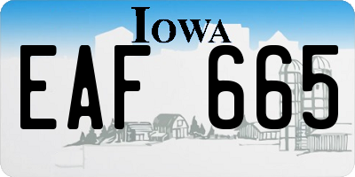 IA license plate EAF665