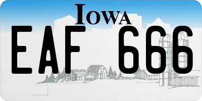 IA license plate EAF666