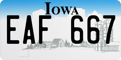 IA license plate EAF667