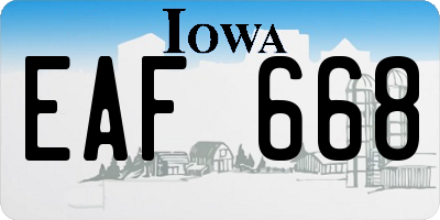 IA license plate EAF668