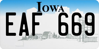 IA license plate EAF669