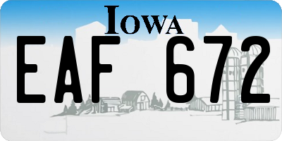 IA license plate EAF672