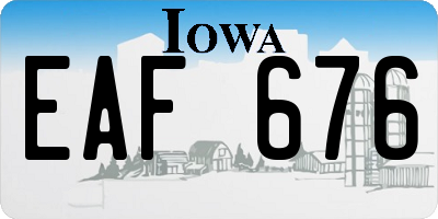 IA license plate EAF676