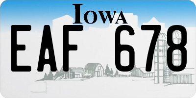 IA license plate EAF678