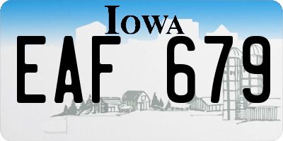 IA license plate EAF679