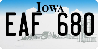 IA license plate EAF680