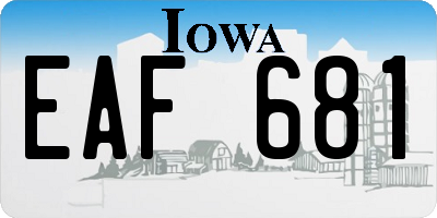 IA license plate EAF681