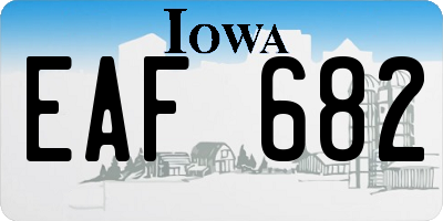 IA license plate EAF682