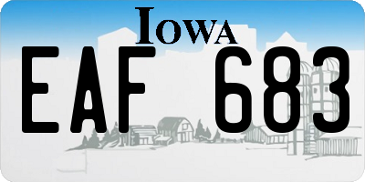 IA license plate EAF683