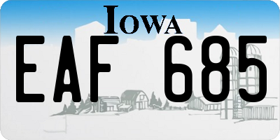 IA license plate EAF685