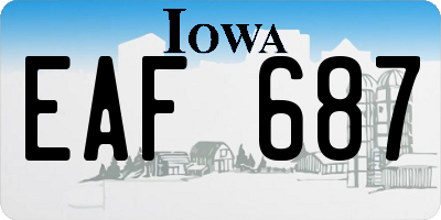 IA license plate EAF687