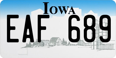 IA license plate EAF689