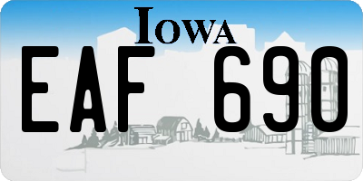 IA license plate EAF690