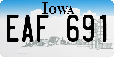 IA license plate EAF691