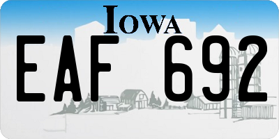 IA license plate EAF692