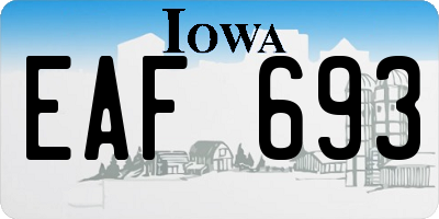 IA license plate EAF693