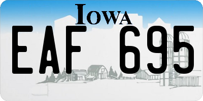 IA license plate EAF695