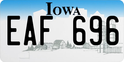 IA license plate EAF696