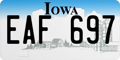 IA license plate EAF697