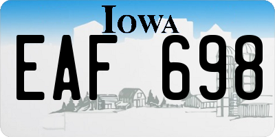 IA license plate EAF698