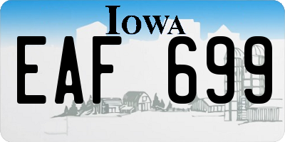 IA license plate EAF699