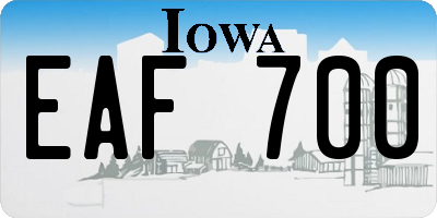 IA license plate EAF700