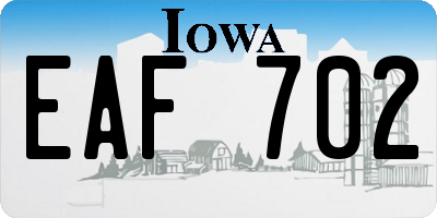 IA license plate EAF702