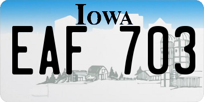 IA license plate EAF703