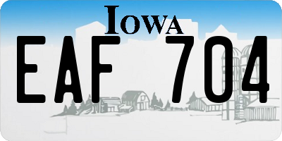 IA license plate EAF704