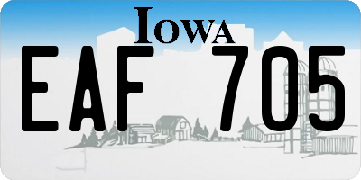 IA license plate EAF705