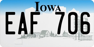 IA license plate EAF706