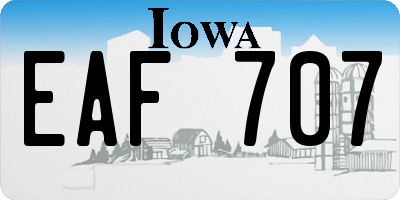 IA license plate EAF707