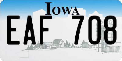 IA license plate EAF708