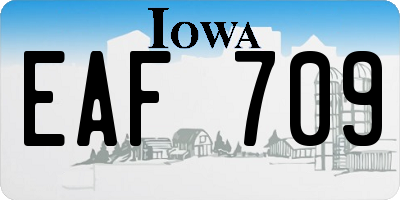 IA license plate EAF709