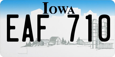 IA license plate EAF710