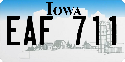 IA license plate EAF711