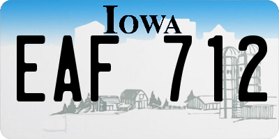 IA license plate EAF712