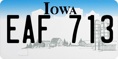 IA license plate EAF713