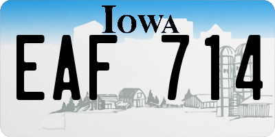 IA license plate EAF714