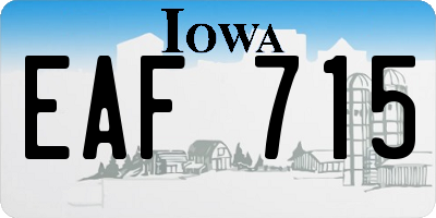 IA license plate EAF715