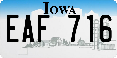 IA license plate EAF716