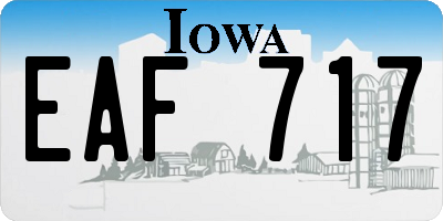 IA license plate EAF717