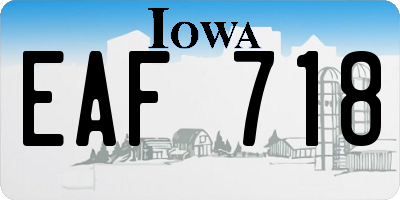 IA license plate EAF718