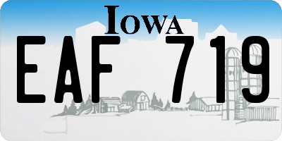 IA license plate EAF719